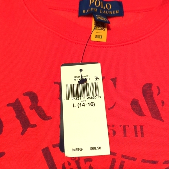 Polo Ralph Lauren Small size Red Boy's Sweatshirt. - Picture 6 of 8